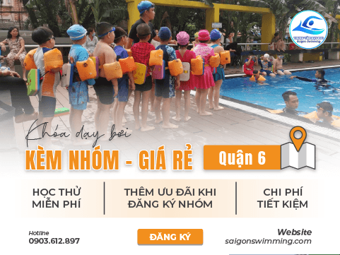 Khóa học bơi ở quận 6 theo nhóm